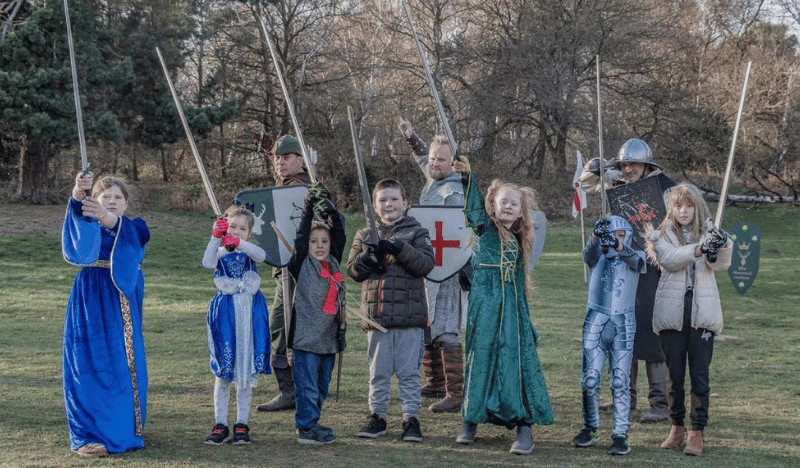 Photo of children dressed up as medieval knights